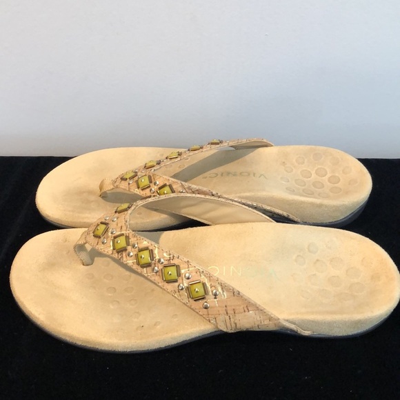 Vionic Floriana Cork Beaded Flip Flop Comfort Sandals Size 8 - Picture 4 of 7